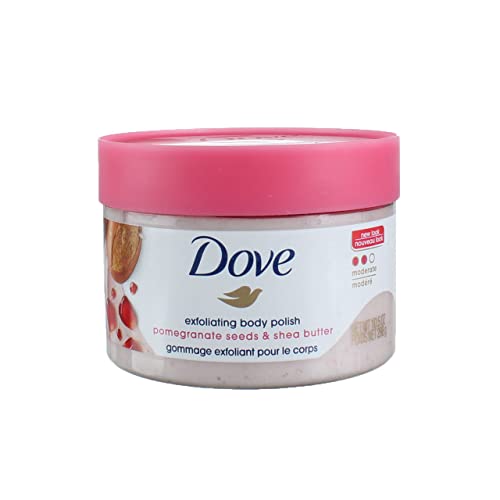 Dove Exfoliating Body Polish, Pomegranate and Shea Butter, 10.5 oz (Pack of 2)