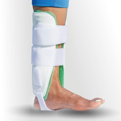 AnklePro Air Cushion Stirrup Ankle Brace, Ankle Support 3-Strap Stabilizers With Customizable Air Cushion and Foam Pads, Ankle Brace for Women and Men, Regular, White