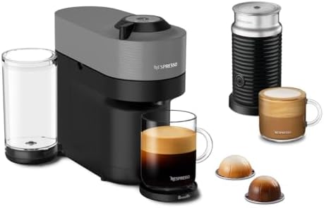 Nespresso Vertuo Pop+ Coffee and Espresso Maker by Breville with Milk Frother, Dark Grey