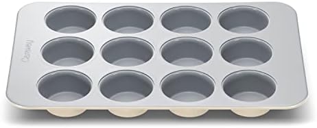 Caraway Non-Stick Ceramic 12-Cup Muffin Pan - Naturally Slick Ceramic Coating - Non-Toxic, PTFE & PFOA Free - Perfect for Cupcakes, Muffins, and More - Cream