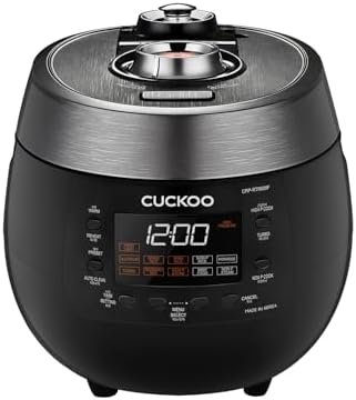 CUCKOO CRP-RT0609FB 6-Cup (Uncooked) / 12-Cup (Cooked) Twin Pressure Rice Cooker & Warmer with Nonstick Inner Pot, 14 Menu Options, Safe Steam Release, 3 Voice Guide, Auto Clean (Black)