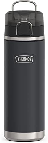 THERMOS ICON SERIES Stainless Steel Water Bottle with Spout - 24 Ounce, Granite - Vacuum Insulated Water Bottle with Lid