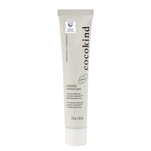 Cocokind Beginner Retinol Gel 0.1%, Improve the Appearance of Fine Lines and Uneven Texture without Irritation, Aloe and Cica to Prevent Dryness, 1 fl oz