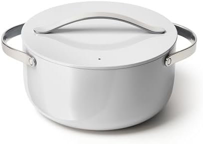 Caraway Nonstick Ceramic Dutch Oven Pot with Lid (6.5 qt, 10.5") - Non Toxic, PTFE & PFOA Free - Oven Safe & Compatible with All Stovetops (Gas, Electric & Induction) - Gray