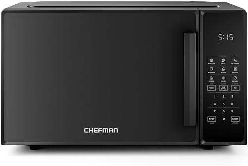 Chefman Countertop Microwave Oven 1.1 Cu. Ft., 1000 Watts with 10 Power Levels, 6 Cooking Presets with One-Touch Express Cook, Eco Mode, Child Safety Lock, & Mute Button - Black