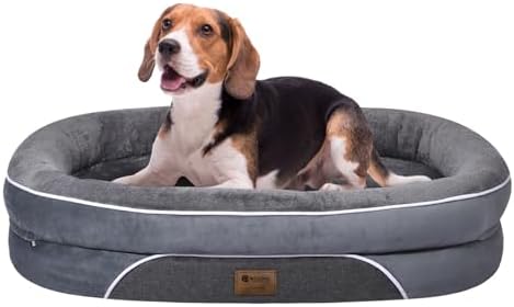 Orthopedic Waterproof Large Dog Bed: Washable Dog Bed with Bolsters - Removable Orthopedic for Medium L XL Large Sized - Non-Slip