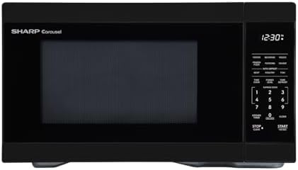 SHARP Countertop Microwave Oven with Removable 12.4" Carousel Turntable, 1000 Watt, 1.1 Cubic Feet, Black