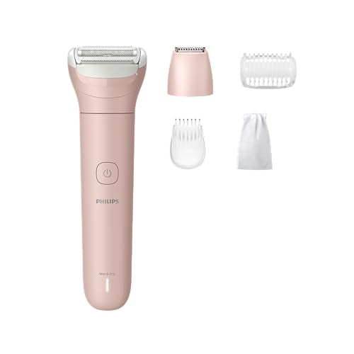 Philips Lady Electric Shaver Series 6000 for Women, Cordless, Wet & Dry with 4 Accessories, BRL137/00