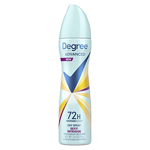 Degree Advanced Antiperspirant Deodorant Dry Spray 72-Hour Sweat and Odor Protection Sexy Intrigue Deodorant Spray For Women With MotionSense Technology 3.8 oz