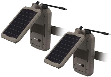 Stealth Cam Durable Sol-Pak Solar Battery 2-Pack | 12V Solar Power Panel, Rechargeable Battery & 10ft Insulated Cable | Compatible with All Wireless/Cellular Trail Cameras