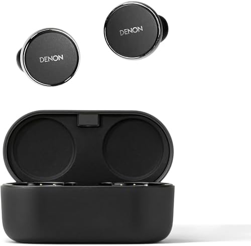 Denon PerL Pro True Wireless Earbuds - Adaptive Active Noise Cancelling, Personalized Sound with Masimo Adaptive Acoustic Technology, Spatial Audio, Long-Lasting Battery, Wireless Charging, Black