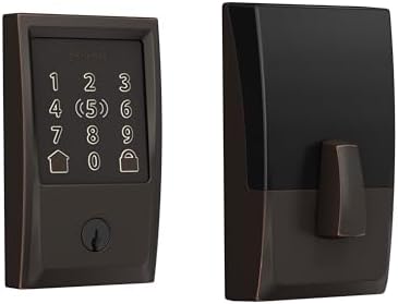Schlage BE499WBCEN716 Encode Plus Century WiFi Deadbolt Smart Keyless Entry Touchscreen Door Lock, Aged Bronze (Pack of 1)