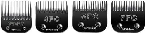 4PCS Dog Grooming Blades Compatible with Andis Dog Clippers Blades,Dog Clipper Blades Compatible with Oster A5,Wahl km10 Dog Clippers,Stainless-Steel Blade Sharp
