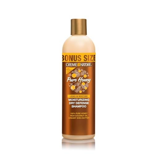 Creme of Nature Pure Honey Moisturizing Dry Defense Shampoo, Bonus Size 15.2oz