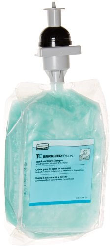 Rubbermaid 3486576 Enriched Lotion Hand and Body Shampoo, 1300mL Refill, Pearlized Aqua (Pack of 3)