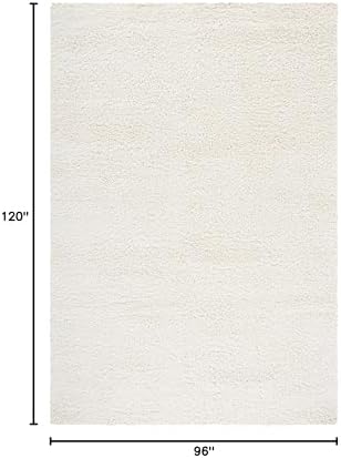 SAFAVIEH California Shag Collection Area Rug - 8' x 10', Ivory, Non-Shedding & Easy Care, 2-inch Thick Ideal for High Traffic Areas in Living Room, Bedroom (SG151-1212)