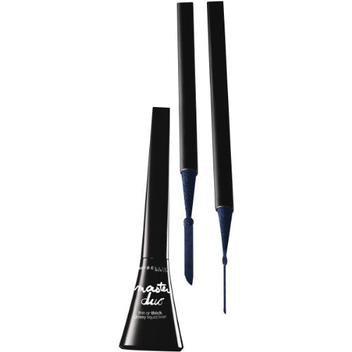 Maybelline New York Eye Studio Master Duo Glossy Liquid Liner, Navy Gleam, 0.05 Fluid Ounce