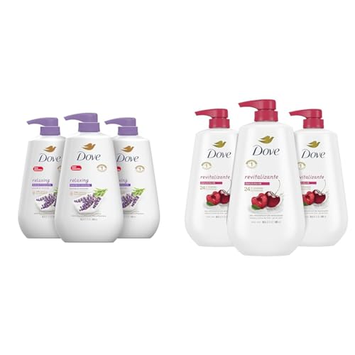 Dove Body Wash with Pump Relaxing Lavender Oil & Cherry & Chia Milk for Renewed Healthy-Looking Skin Gentle Skin Cleanser with 24hr Renewing MicroMoisture 30.6 oz (Pack of 3)