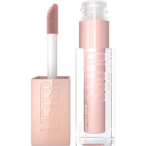 MAYBELLINE Lifter Gloss Hydrating Lip Gloss Bundle with Hyaluronic Acid, Ice Pink Neutral and Stone Rosey Neutral, 0.18 Ounce Each