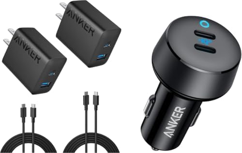 Anker 2-Pack USB C Charger with USB C Car Charger