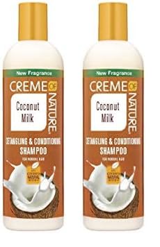 Creme of Nature Shampoo with Coconut Milk, Detangling and Conditioning Formula for Normal Hair, 12 Fl Oz (Pack of 2)