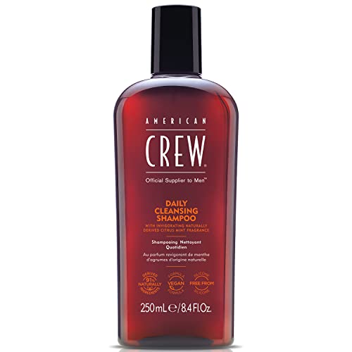 American Crew Shampoo for Men, Daily Cleanser, Naturally Derived, Vegan Formula, Citrus Mint Fragrance, 8.45 Fl Oz