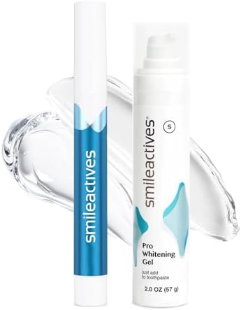 Smileactives Teeth Whitening Kit, Complete at Home Teeth Whitening Treatment, Travel Size Tooth Whitening, Stain Remover for White Teeth, Contains Clinical-Grade Hydrogen Peroxide, 60 Day Kit