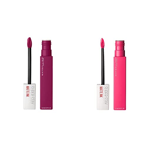 MAYBELLINE Super Stay Matte Ink Liquid Lipstick Romantic Vivid Pink and Composer Cherry Brown