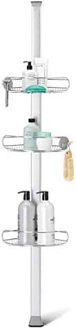 simplehuman 8' Tension Pole Shower Caddy, Stainless Steel and Anodized Aluminum