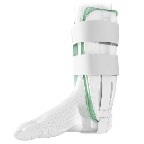 AnklePro Air Gel Stirrup Ankle Brace, Hard Core Side Stabilizer With Removable Cold Therapy Air Cushion & Gel Pad for Ankles, Ankle Brace for Women and Men, Ankle Support, Trainer, White