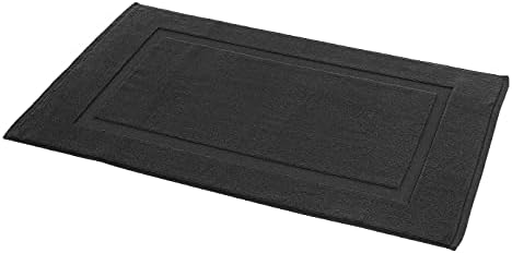 Amazon Basics Banded Bathroom Bath Rug Mat, 31 inches L x 20 inches W, Black