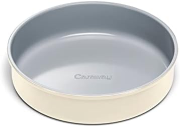 Caraway 9” Circle Pan - Non-Stick Ceramic Coating - Free From Forever Chemicals - Perfect for Birthday Cakes, Tartes, & More - Cream