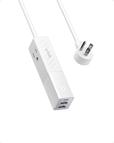 Anker Travel Power Strip USB C, Anker 511 USB Power Strip, 2 Outlets & 3USB Ports, 5ft Soft Extension Cord 30W Power Delivery - iphone14/13,Protable - Dorm/Room/Office/School, Cruise Ship, TUV Listed