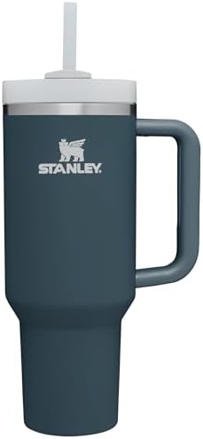 Stanley Quencher H2.0 Soft Matte Collection, Stainless Steel Vacuum Insulated Tumbler with Lid and Straw for Iced and Cold Beverages, Stormy Sea Soft Matte, 40 OZ / 1.18 L