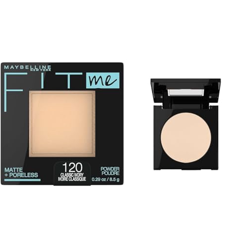 Maybelline Fit Me Matte + Poreless Pressed Face Powder Makeup & Setting Powder, Classic Ivory 1 Count and Buff Beige 1 Count