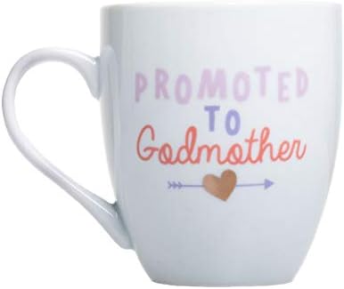 Pearhead Promoted To Godmother Mug, Keepsakes For Godmothers, New Baby Blessing Keepsakes, Godmother Proposal Gift, Holds 14 oz