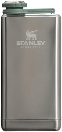 Stanley Adventure Pre-Party Flask 8 oz | Leakproof Hip Flask | Hinge Connected Never Lose Cap | Insulated Stainless Steel Liquor Container | BPA-Free | Stainless Steel