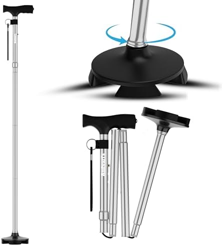 Andvari Walking Cane for Men All Terrain - Walking Canes for Men - Walking Stick - Quad Base Walking Sticks for Seniors