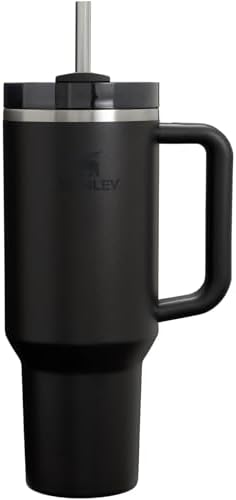 Stanley Quencher H2.0 Tumbler with Handle and Straw 40 oz | Flowstate 3-Position Lid | Cup Holder Compatible for Travel | Insulated Stainless Steel Cup | BPA-Free | Black 2.0