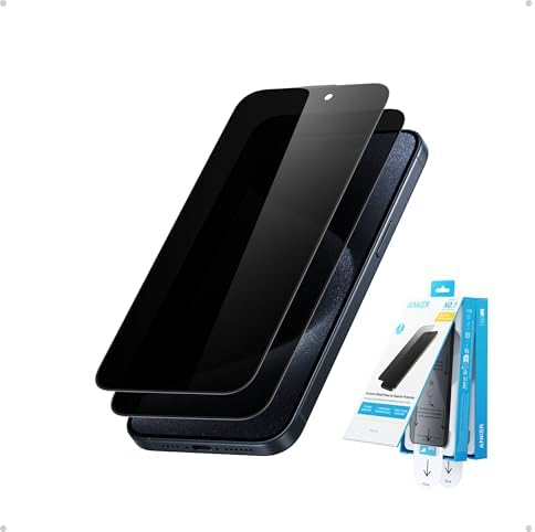 Anker Easy Fit Screen Protector Kit (HD, 2-Pack) for iPhone 15 Pro Max