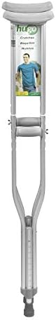 Hugo Mobility Adjustable Crutches for Walking, Tall Adult Walking Crutches, Comfortable Lightweight Crutches with Underarm Pad and Hand Grip