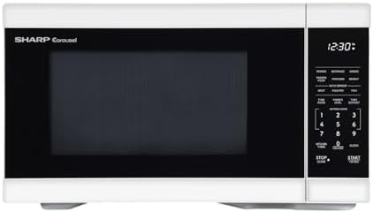 SHARP Countertop Microwave Oven with Removable 12.4" Carousel Turntable, 1000 Watt, 1.1 Cubic Feet, White