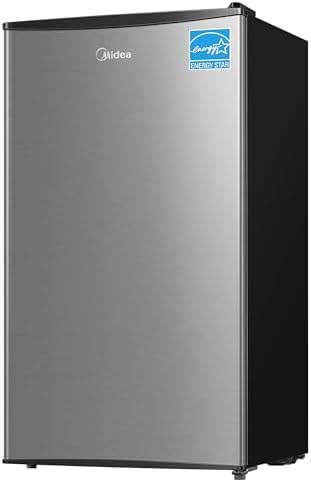 Midea MERM33S1AST 3.3 Cubic Feet Compact Refrigerator, Silver