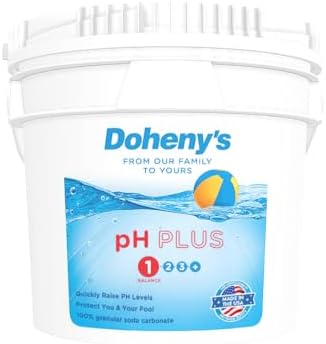 Doheny's pH Plus | Raise Your Swimming Pool pH Level | Pro-Grade Granular Soda Ash (Sodium Carbonate) | Proper pH Levels Protect Equipment & Prevent Eye and Skin Irritation | 25 LB Bucket