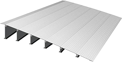 VEVOR Door Threshold Ramp, 6" Rise Door Ramp Aluminum Threshold Ramp for Doorways Rated 802 lbs Load Capacity, Adjustable Entry Ramp for Wheelchairs, Scooters, and Power Chairs