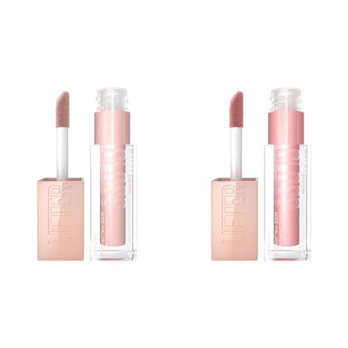 MAYBELLINE Lifter Gloss & Lifter Gloss, Hydrating Lip Gloss with Hyaluronic Acid, High Shine for Plumper Looking Lips, Opal, Pink Neutral, 0.18 Ounce