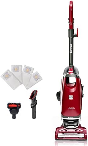 Kenmore BU3040 Intuition Bagged Upright Vacuum Lightweight Cleaner 2-Motor Power Suction with HEPA Filter, 3-in-1 Combination Tool, Handi-Mate for Carpet, Floor, Pet Hair, Red w/No Lift-up