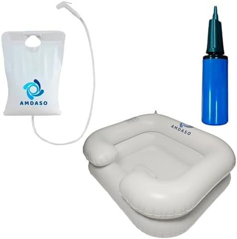 AMDASO Portable Hair Washing Station, Locs Detox Tub, Portable Shampoo Bowl, Inflatable Wash basin, Hair washing basin for bedridden, Dreadlock accessories, Inflatable Shampoo Basin