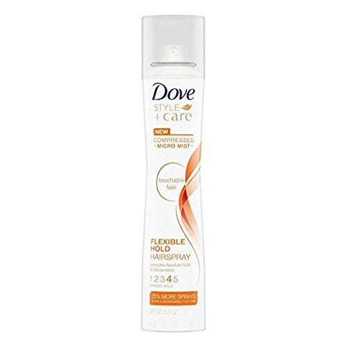Dove Style + Care Compressed Micro Mist Flexible Hold Hairspray 5.5 oz (Pack of 2)