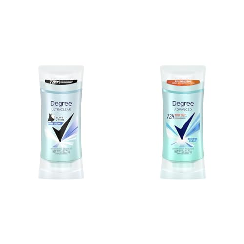 Degree Antiperspirant Deodorant for Women 2.6 oz & Advanced Protection Antiperspirant Deodorant Shower Clean for Women 2.6 oz Bundle